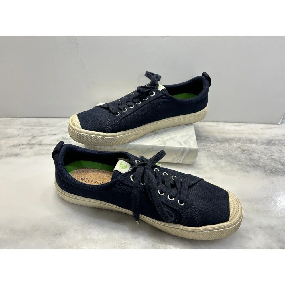 Cariuma Rio Brazil Low Navy Canvas Sneakers Shoe Mens 12 Women’s 13.5 Blue